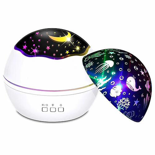 Universal Lumière de projection étoilée LED rotative Star Dance Sky Projector pour enfants, 8 lumières romantiques lumière pour enfants bébé aide au sommeil pour se détendre ou faire la fête, (blanc)