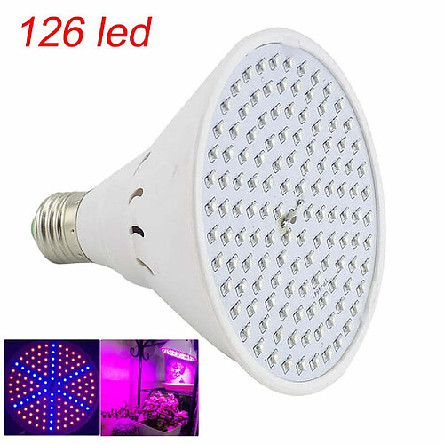 Justgreenbox Full spectrum Plant Grow Led Light Bulbs Lamp lighting for vegs hydro Flower Greenhouse Veg Indoor garden E27, 126 led