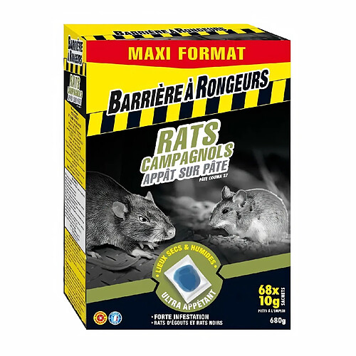 BARRIERE A RONGEURS BARRIERE A INSECTES Appât Rats et Campagnols - Pret a l'emploi - 680 g