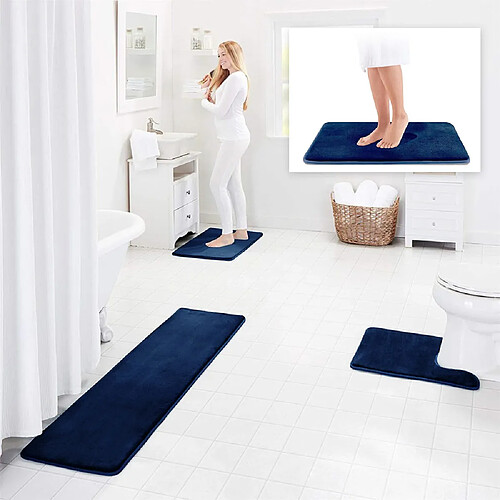 LUUCOZK Tapis de bain antidérapants absorbants à séchage rapide, tapis de décoration de salle de bain-Borland-40 x 120 cm