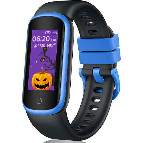 Vendos85 Montre Connectée Enfant Sport Contient Podomètre Cardiaque Sommeil bleu noir