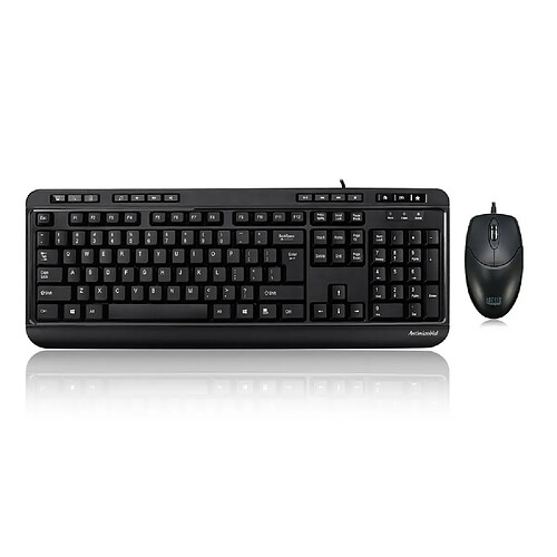 Adesso AKB-132CB-FR, Spill-Resistant Antimicrobial Waterproof Multimedia Desktop Keyboard & Mouse wired-USB (UK Layout)