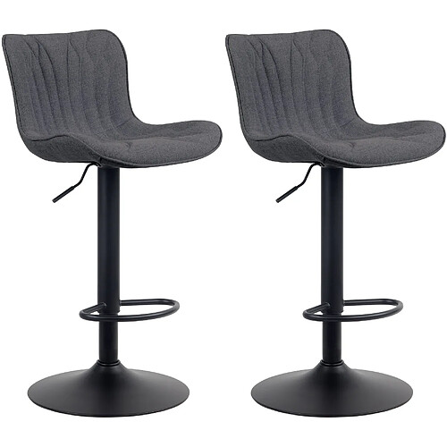 Non Lot de 2 tabourets de bar tissu Linus