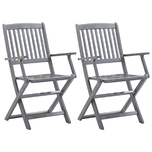 vidaXL Chaises pliables d'extérieur lot de 2 Bois d'acacia solide