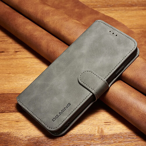 Etui en PU style rétro gris pour votre Apple iPhone XS Max