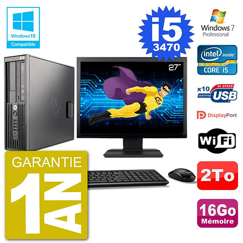 PC HP Z220 SFF Ecran 27" Core i5-3470 RAM 16Go Disque 2To Graveur DVD Wifi W7 · Occasion