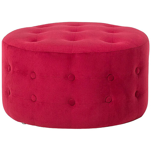 Beliani Pouf en velours rouge d 55 cm TAMPA