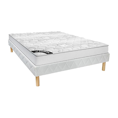 Vente-Unique Ensemble 140 x 190 cm sommier + matelas ressorts ensachés ép.20cm - SONGE de YSMÉE