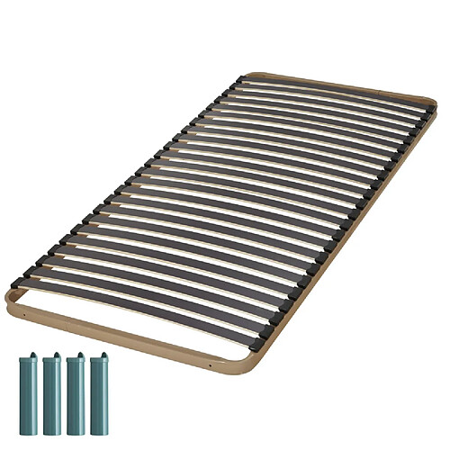 Ebac Sommier à lattes + pieds 100x190 C224 - 24 lattes bois - Fabrication française