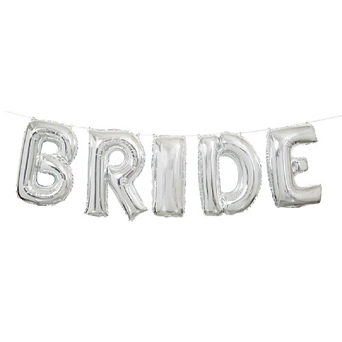 Unique Party Levier Noir Feuille d'argent mariée Mariage Lettre Ballon Bannière kit