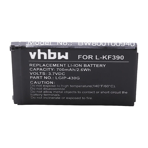 vhbw Batterie Smartphone compatible avec LG KS500, KS 500, KF757, KF 757 (700mAh, 3.7V, Li-Ion)