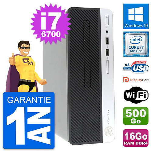 PC HP ProDesk 400 G4 SFF Intel i7-6700 RAM 16Go Disque Dur 500Go Windows 10 Wifi · Occasion