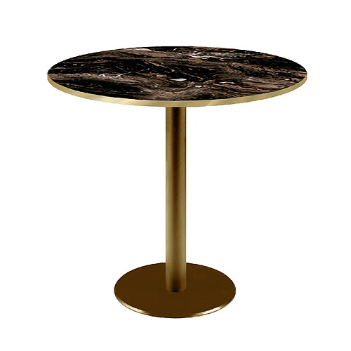 Restootab Table Ø70cm Rome bistrot marbre veiné glossy