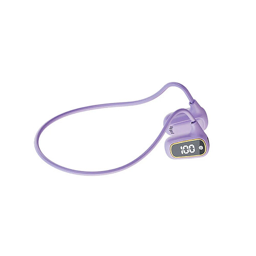 LUUCOZK Écouteurs sans fil Bluetooth 5.3 Mini stéréo à conduction osseuse pour course à pied-Violet