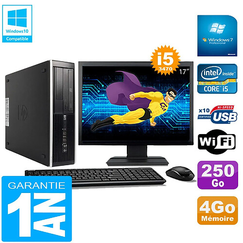 PC HP Compaq Pro 6300 SFF I5-3470 4Go 250Go Graveur DVD Wifi W7 Ecran 17" · Occasion