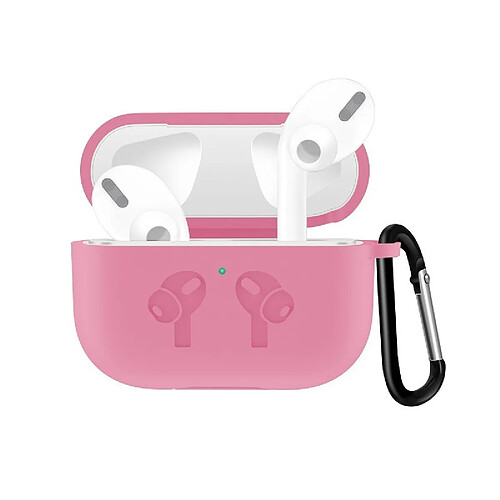 Wewoo Coque Pour AirPods Pro Housse en silicone avec couvercle anti-chute et boucle rose