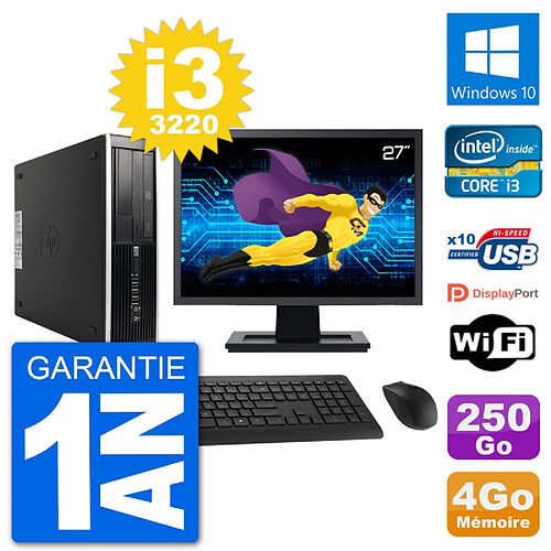 PC HP Compaq Pro 6300 SFF Ecran 27" i3-3220 RAM 4Go Disque 250Go Windows 10 Wifi · Occasion