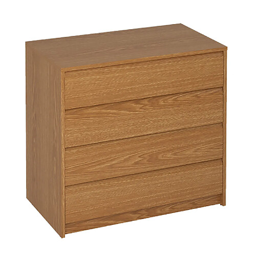 Pegane Commode Meuble de rangement coloris chêne - Longueur 70 x Hauteur 73.4 x Profondeur 45 cm