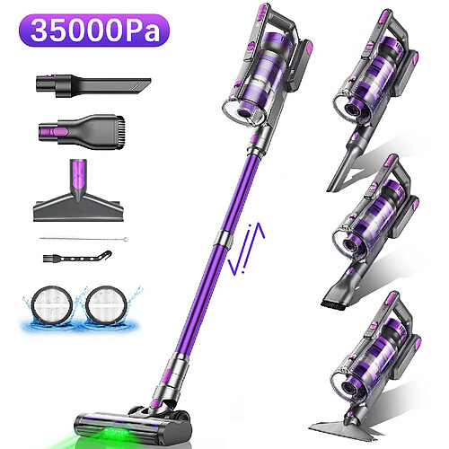 Aspirateur balai sans fil multifonctions 8 en 1 KILISKY - 35000Pa/550W - Sans Sac - Autonomie 60 min - Filtre à 6 Couches