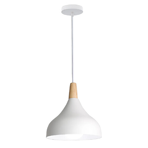 Stoex Lampe À Suspension Moderne Nordique Plafonnier D'Intérieur Lustre Minimaliste Abat-Jour en Métal, Blanc Pour Chambre À Coucher, Cuisine, E27