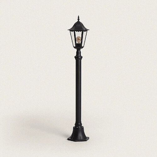 Ledkia Lampadaire Extérieur en Saillie sur Pied 185 cm Black Traditional Noir