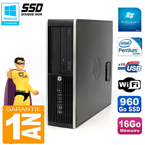 PC HP Compaq 8300 SFF Intel G850 RAM 16Go Disque 960 Go SSD Graveur DVD Wifi W7 · Occasion