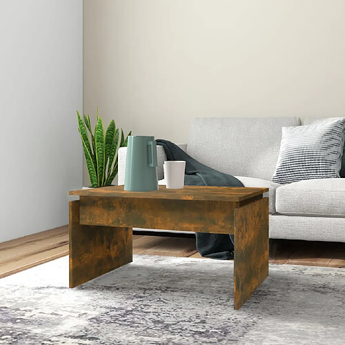 Maison Chic Table basse,Table Console Table d'appoint, Table pour salon Chêne fumé 68x50x38 cm Bois d'ingénierie -MN73664