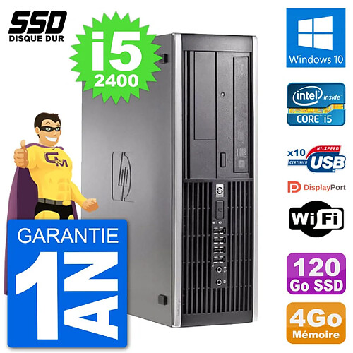 PC HP Compaq 6200 Pro SFF Intel i5-2400 RAM 4Go SSD 120Go Windows 10 Wifi · Occasion