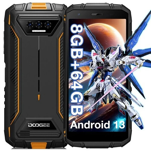 NC Telephone portable DOOGEE S41T Robuste Smartphone 8+64Go 5.5" 6300mAh Android 14 Carte T-Flash jusqu'à 1TB Double SIM NFC - Orange