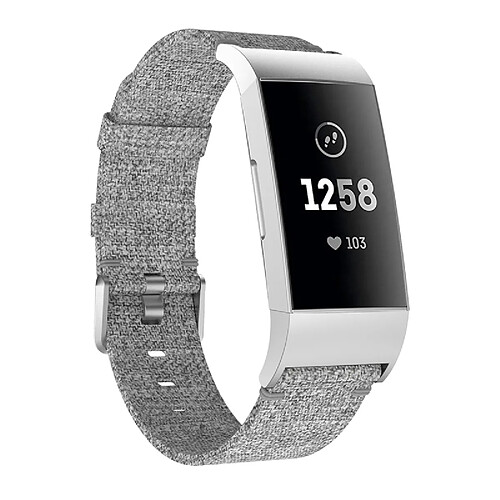 Wewoo Bracelet montre en nylon tissé à la vanille pour Fitbit Charge 3 (Gris)