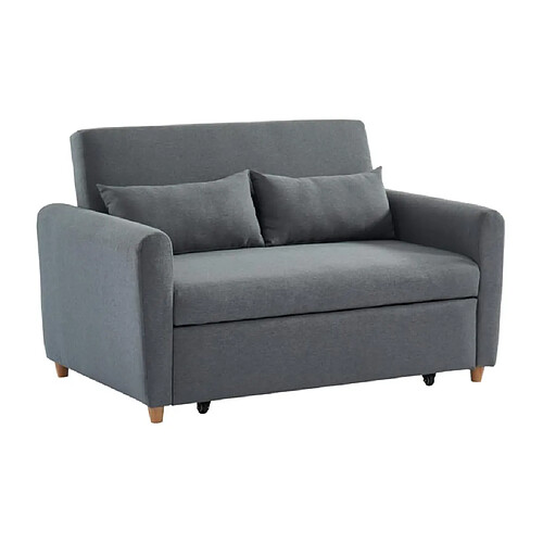 Vente-Unique Canapé 2 places convertible en tissu gris AYLA