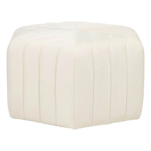 Beliani Pouf en velours blanc crème d 53 cm MURIETTA