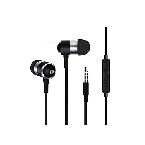 Shot Ecouteurs Metal pour IPHONE 11 avec Micro et Telecommande Reglage Son Kit Main Libre INTRA-AURICULAIRE (NOIR)