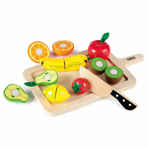 Tidlo Ensemble de fruits à découper en bois