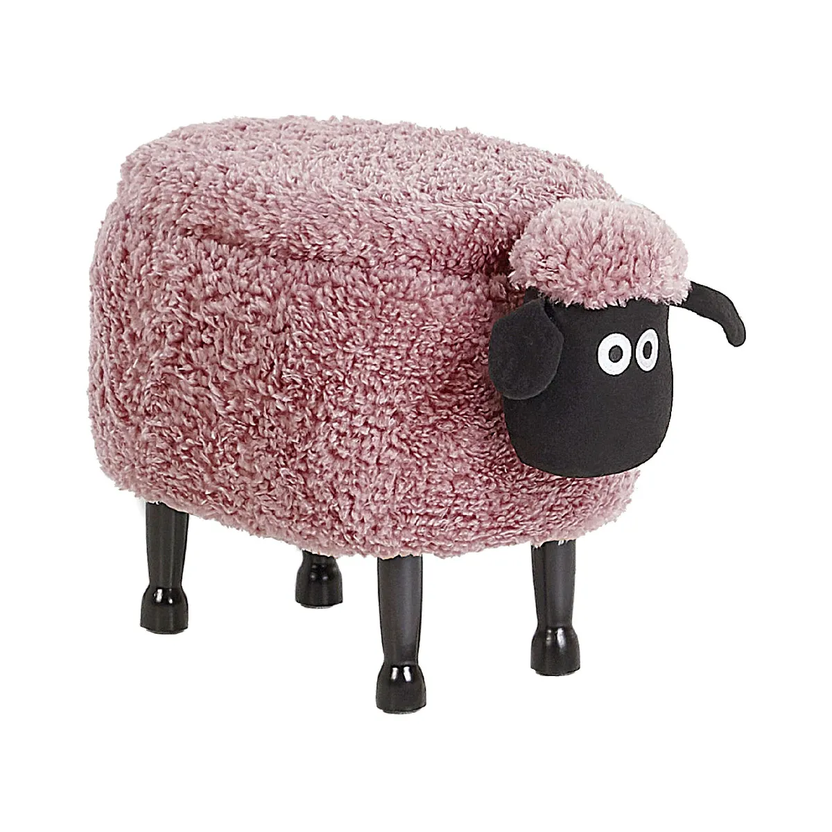 Beliani Tabouret enfant en tissu rose SHEEP