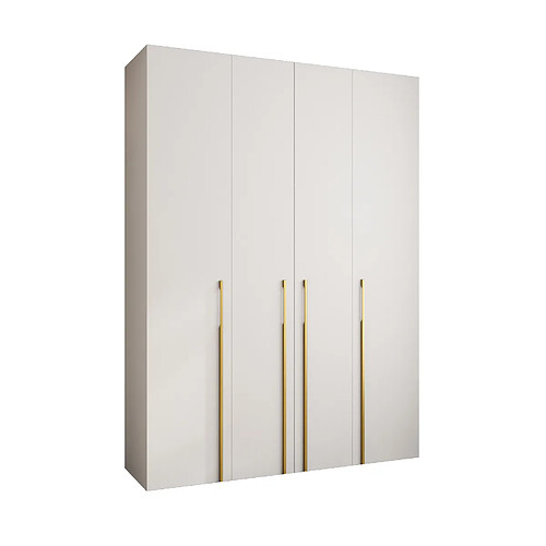 Abiks Meble Armoire à portes battantes Como 3 245,5/180/40 4 portes (blanc/doré)