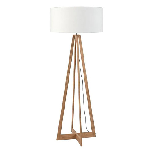 Good&Mojo EVEREST-Lampadaire Bambou & Lin Naturel H127cm Blanc Good & Mojo