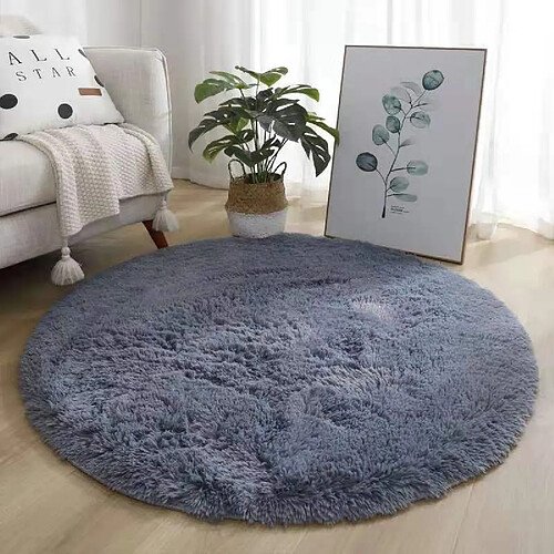 LUUCOZK Tapis moelleux et doux à poils longs pour chambre et salon - gris-200x200cm