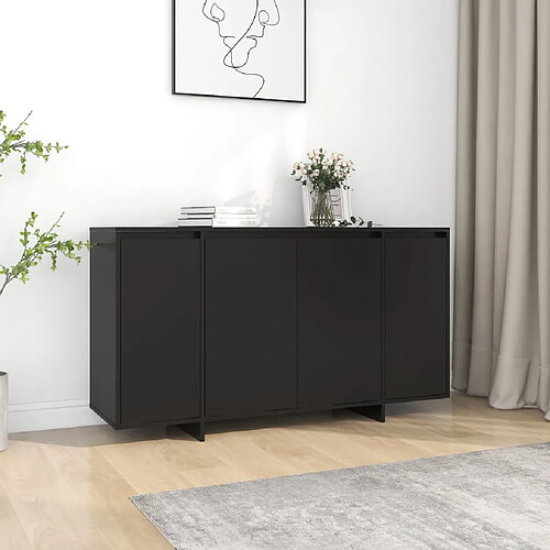 vidaXL Buffet noir 135x41x75 cm bois d'ingénierie