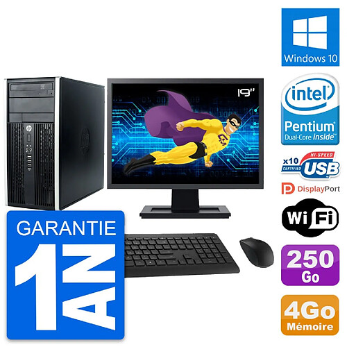 PC Tour HP Pro 6300 CMT Ecran 19" G630 RAM 4Go Disque Dur 250Go Windows 10 Wifi · Occasion