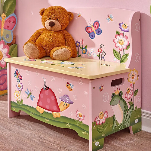 Fantasy Fields Banc de rangement enfant Magic Garden coffre à jouets bois fille bébé TD-11644A