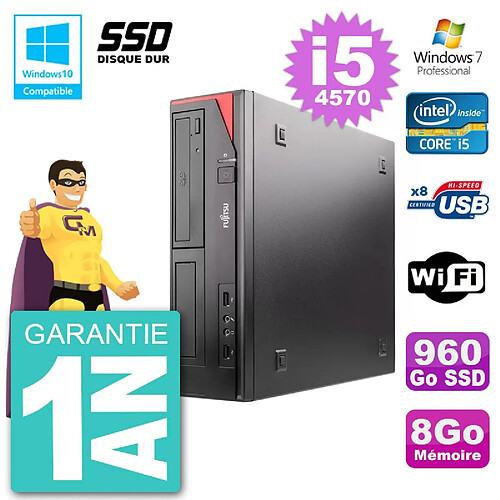 PC Fujitsu Esprimo E520 DT i5-4570 RAM 8Go SSD 960Go Graveur DVD Wifi W7 · Occasion