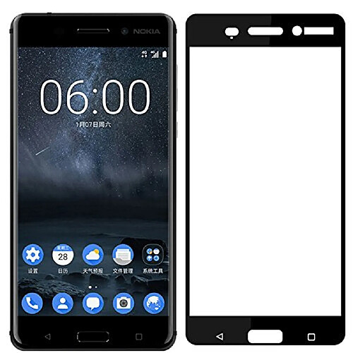 Nokia 8 4G : Protection d'écran FULL COVER noir en verre trempé - Tempered glass Screen protector 9H premium / Films vitre Protecteur d'écran Nokia 8 smartphone 2017/2018 - Accessoires XEPTIO