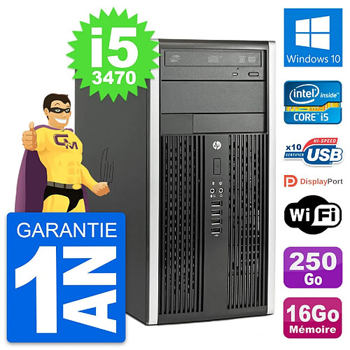 PC Tour HP Pro 6300 CMT Intel i5-3470 RAM 16Go Disque Dur 250Go Windows 10 Wifi · Occasion