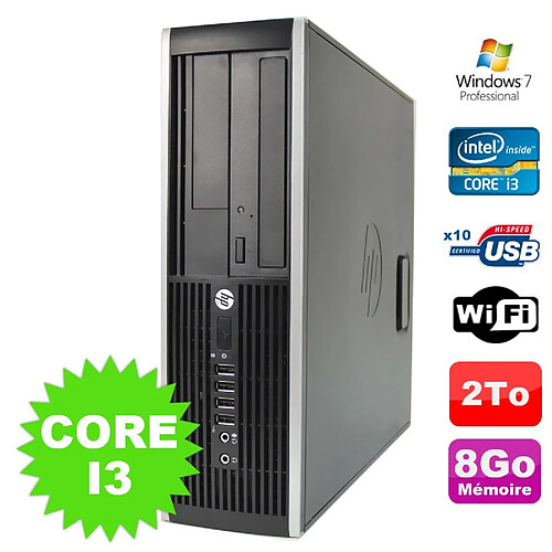 PC HP Compaq Elite 8100 SFF Intel Core I3-530 8Go Disque 2000Go DVD WIFI W7 · Occasion