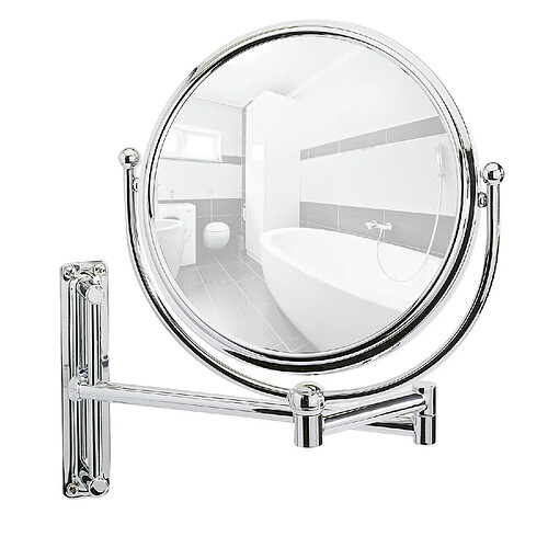 WENKO Miroir mural grossissant de salle de bain Deluxe - Diam. 19 cm - Argent