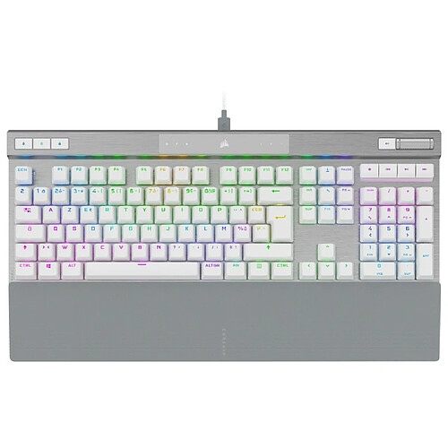 Clavier Gaming optique-mécanique - AZERTY - CORSAIR - K70 PRO OPX - Rétroéclairage LED RGB - Blanc (CH-910951A-FR)