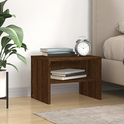 vidaXL Table de chevet Chêne marron 40x30x30 cm Bois d'ingénierie