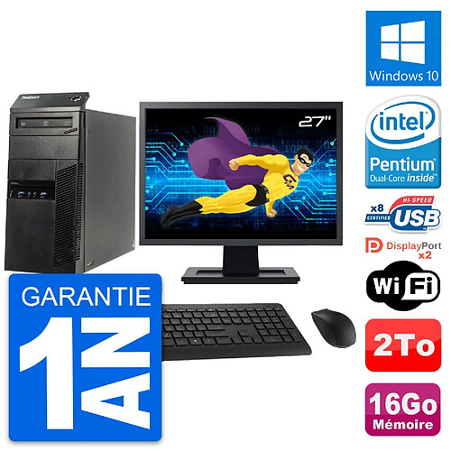 PC Tour Lenovo M83 Ecran 27" Intel G3220 RAM 16Go Disque Dur 2To Windows 10 Wifi · Occasion