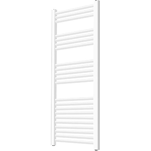 Helloshop26 Sèche serviette pour salle de bain mural en acier inoxydable vertical radiateur chauffe serviette 140 x 60 cm blanc 01_0000044